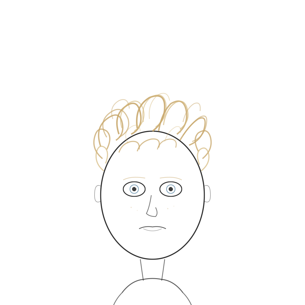 Aaron enfant, bouclettes blondes